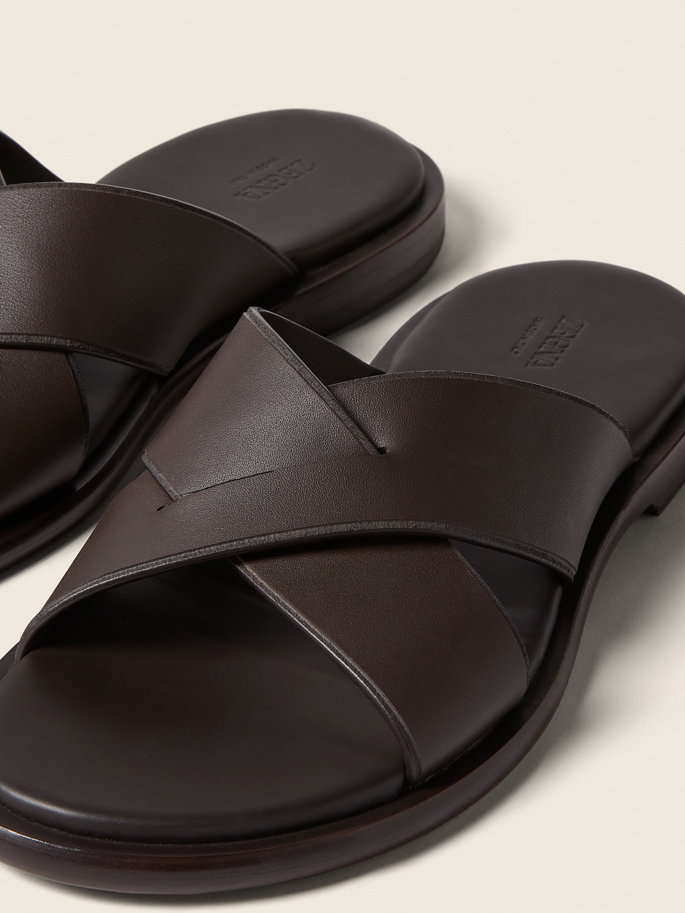 Dark Brown Leather Sandal Product detail photo #1