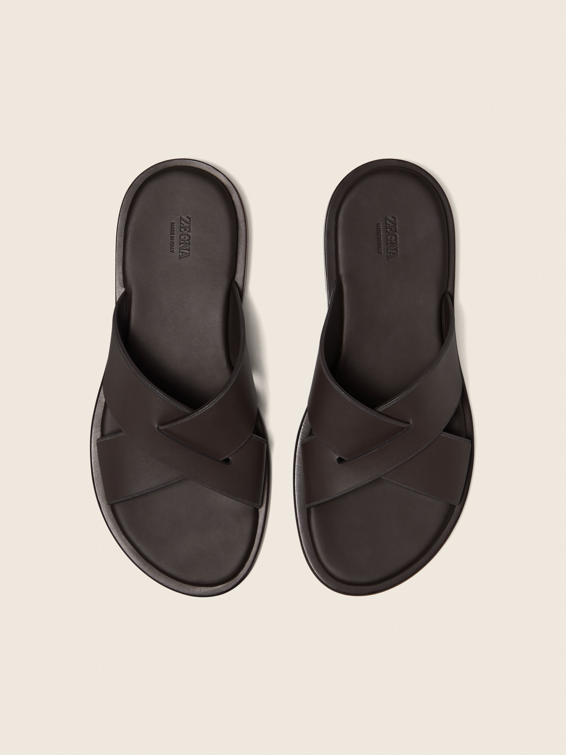Dark Brown Leather Sandal Product detail photo #2
