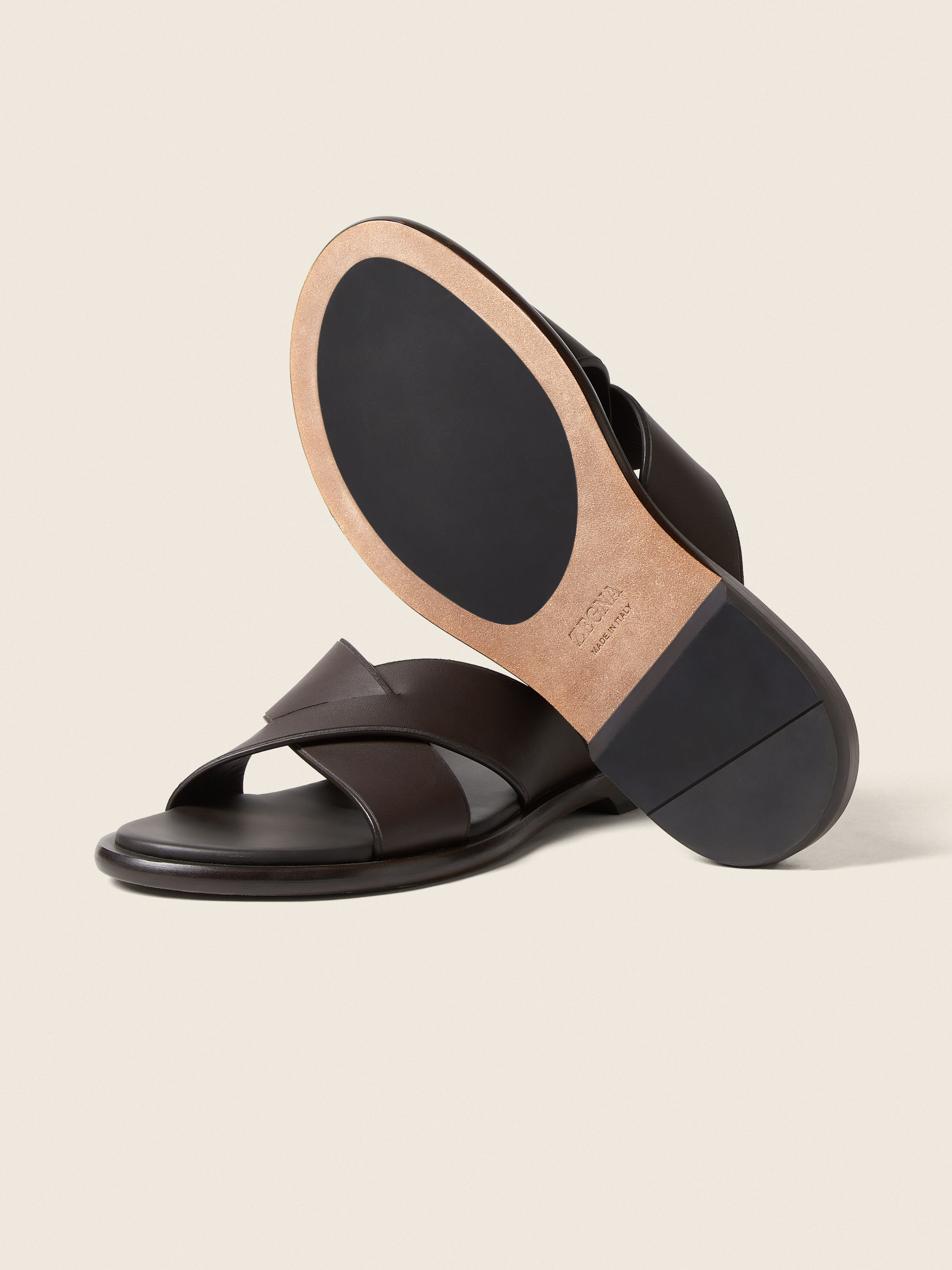 Dark Brown Leather Sandal Product detail photo #4