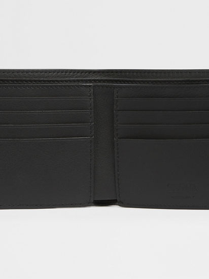 Uomo Vera Pelle Slim Pieghevole IN Tre Portafoglio Nero Nuovo - Foto 12