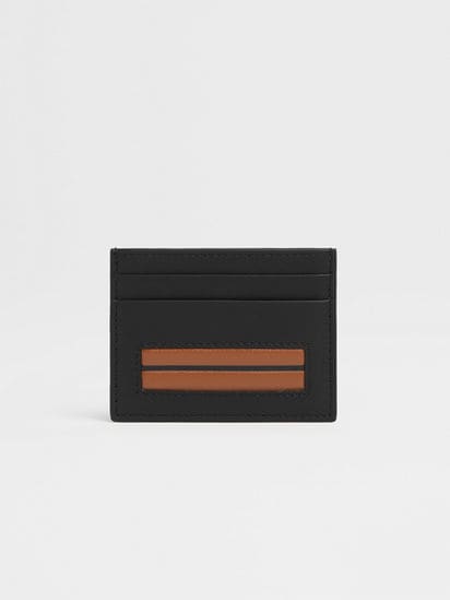 Black Leather Card Case FW25 22983748 | Zegna ES