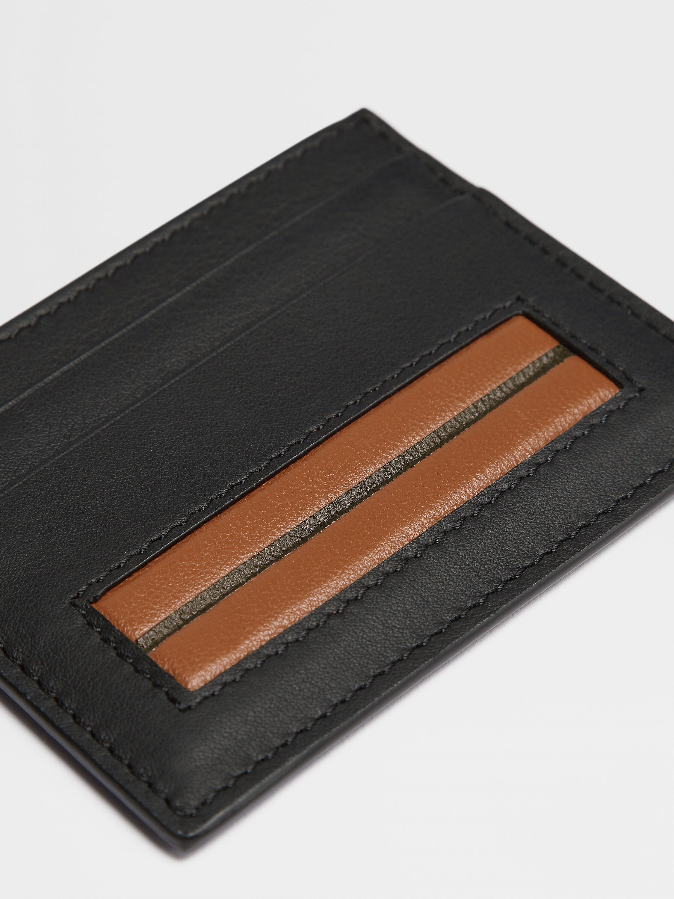 Black Leather Card Case Product detail photo #4