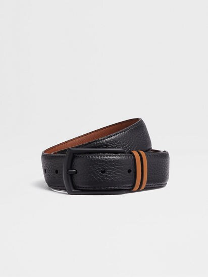 Black Leather Belt SS25 23029583 Zegna MY