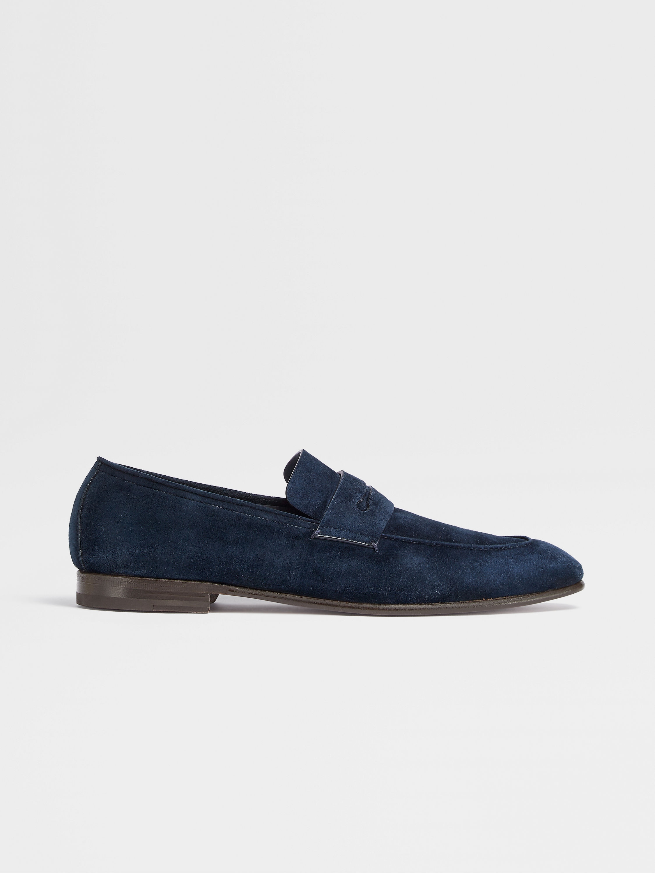 Navy Blue Suede L'Asola Loafers SS24 22122810 | Zegna US