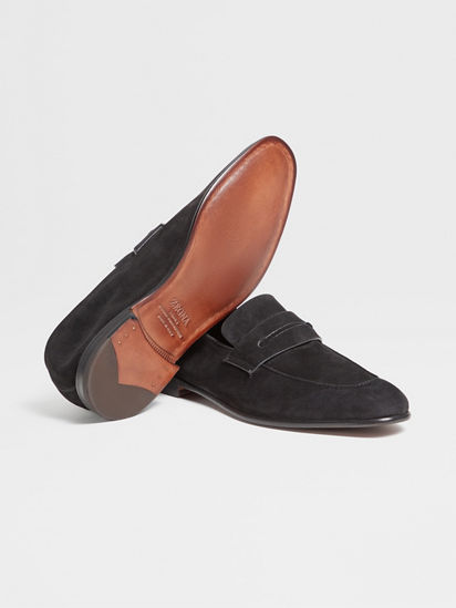 Mocasines L Asola en Ante Color Negro SS24 22065910 Zegna US