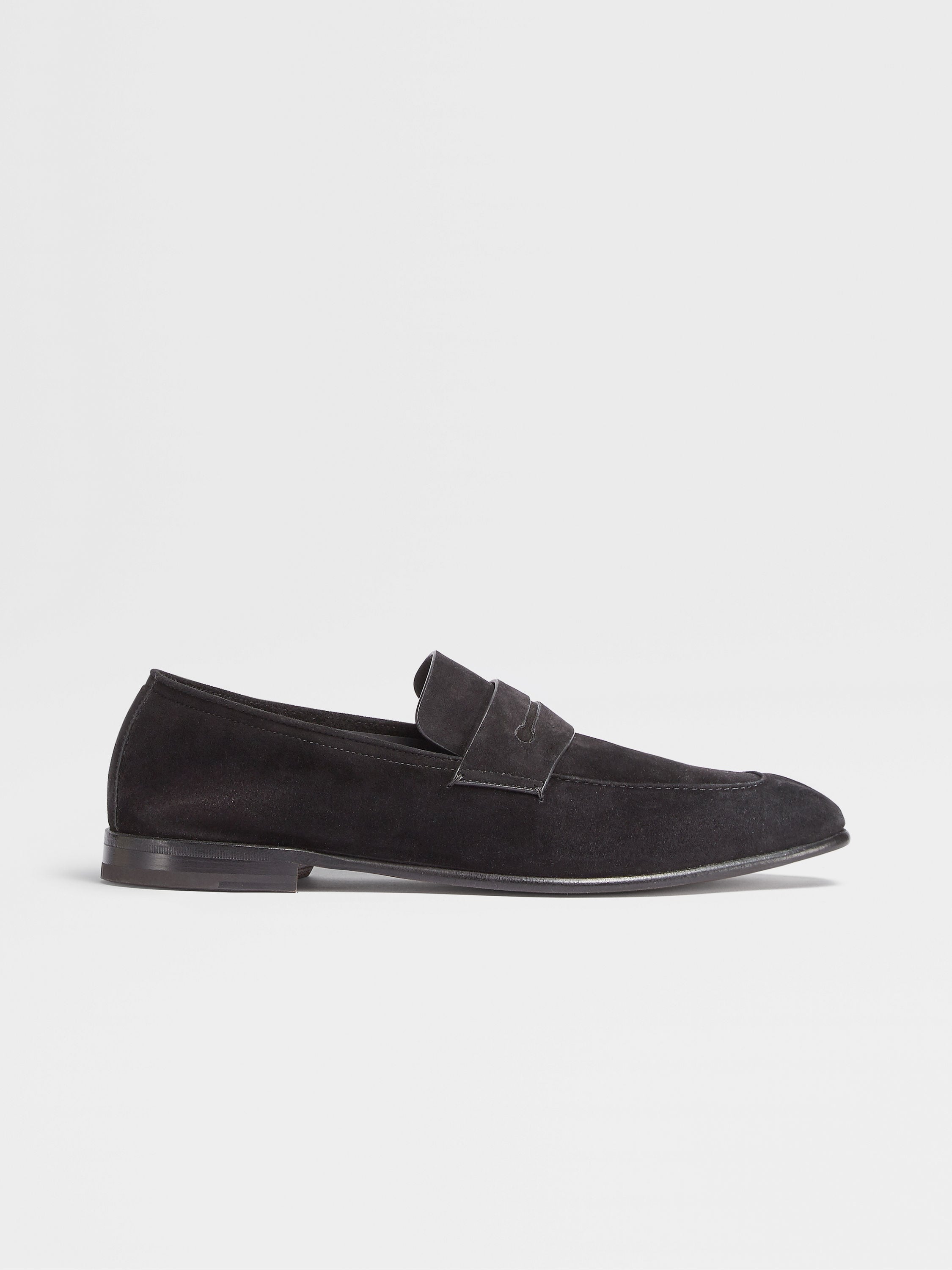 Black Suede L'Asola Loafers SS24 22065910 | Zegna US