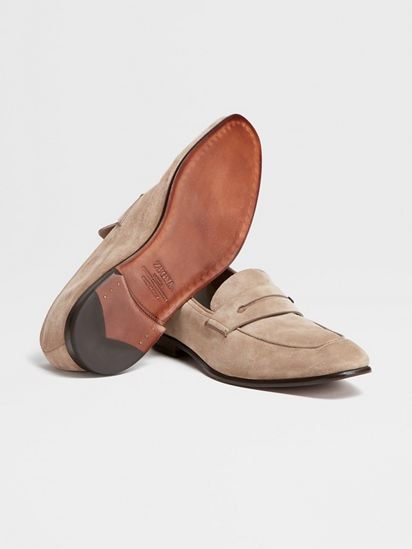 Light Beige Suede L'Asola Loafers