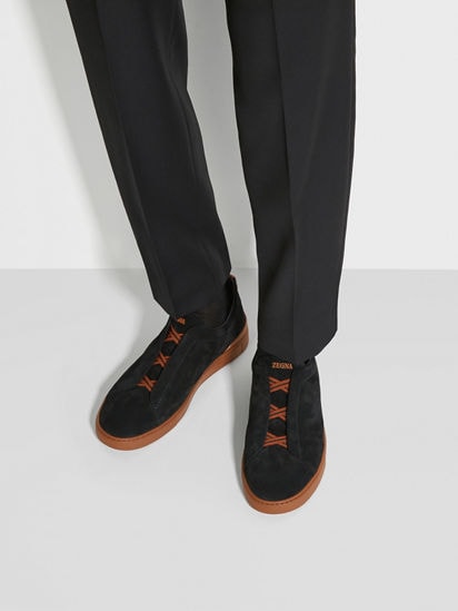Black Suede Triple Stitch™ Sneakers FW24 28331662 | Zegna SI Black Suede Triple Stitch™ Sneakers FW24 28331662 | Zegna SI