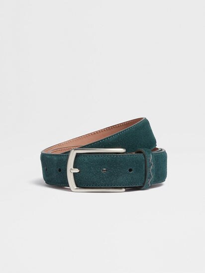 Dark Green Suede Belt SS24 22123148 Zegna MY