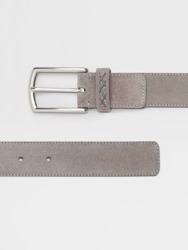 Grey Mélange Suede Belt Product detail photo #1