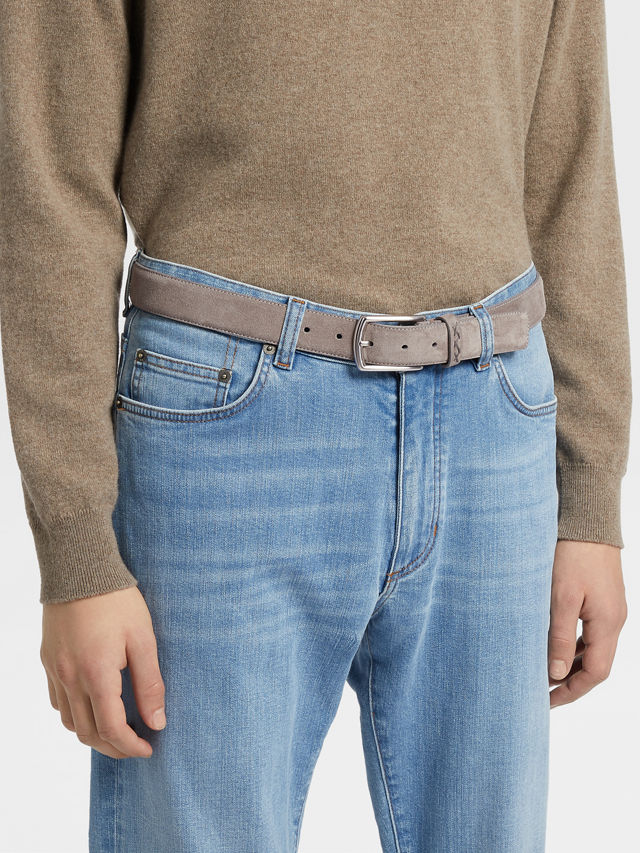 Grey Mélange Suede Belt Product detail photo #2