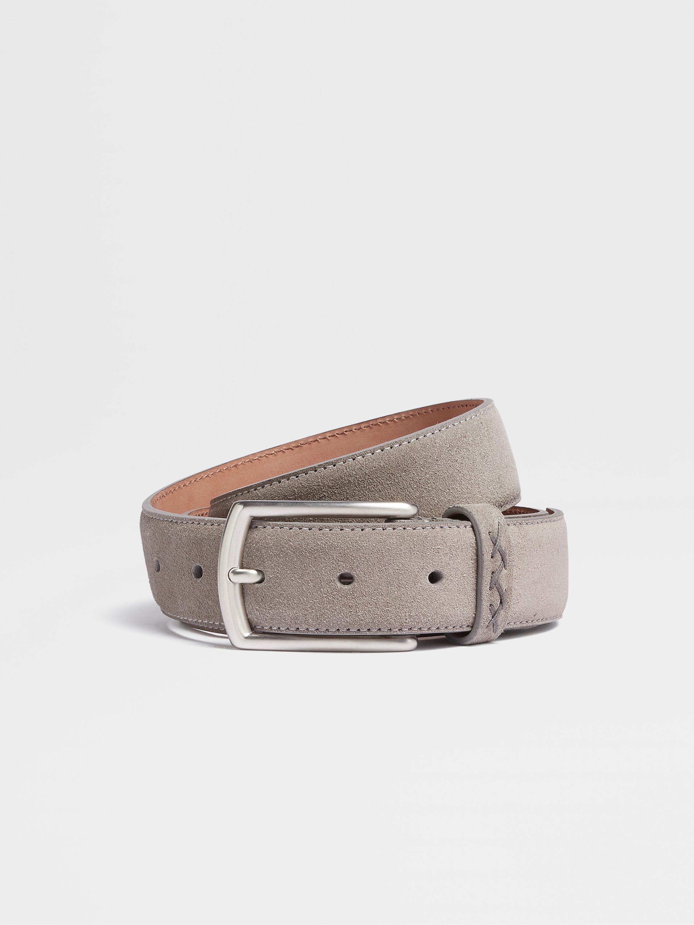 Grey Mélange Suede Belt SS25 22124945 | Zegna US Grey Mélange Suede Belt SS25 22124945 | Zegna US