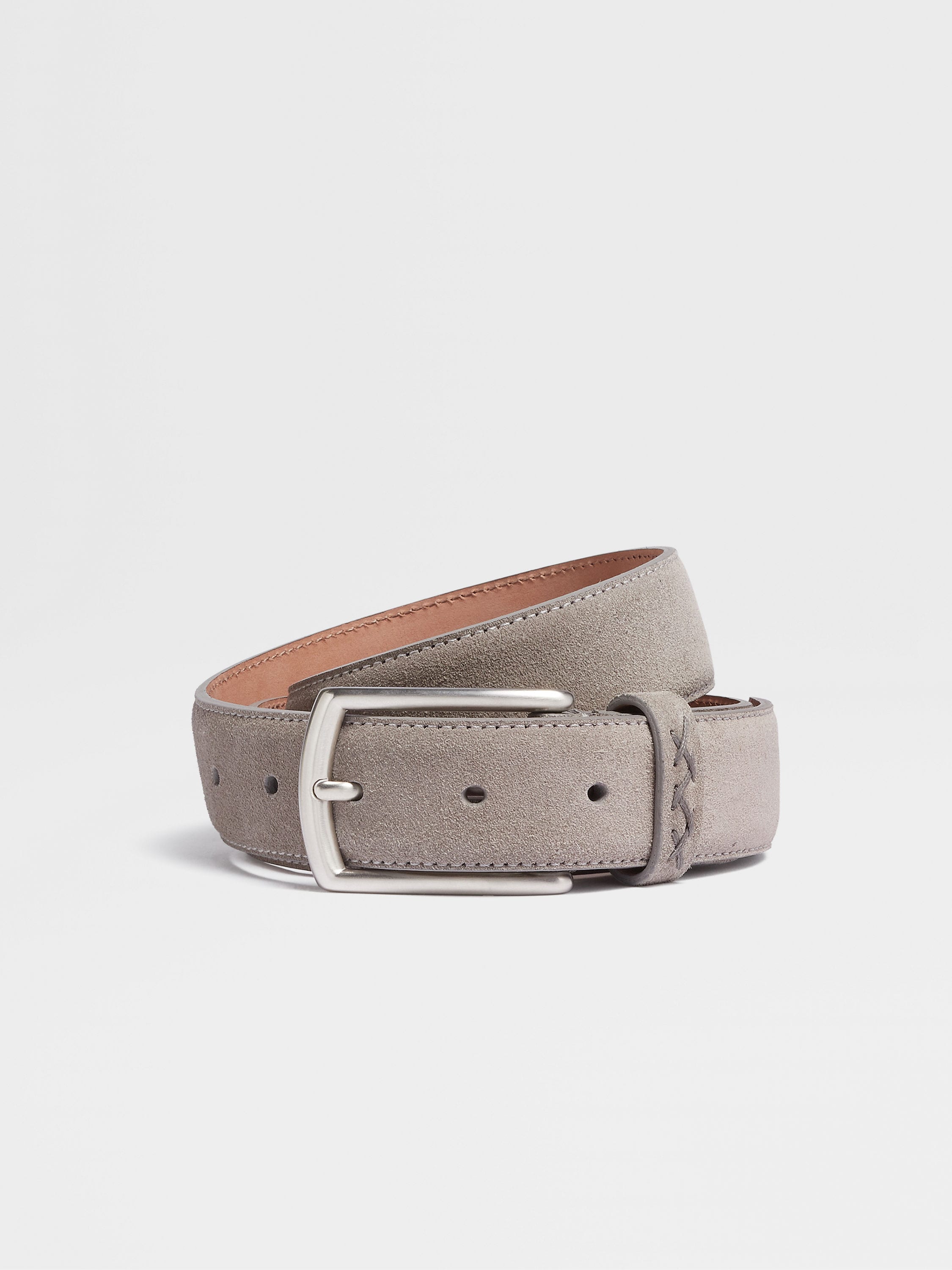 Grey Mélange Suede Belt