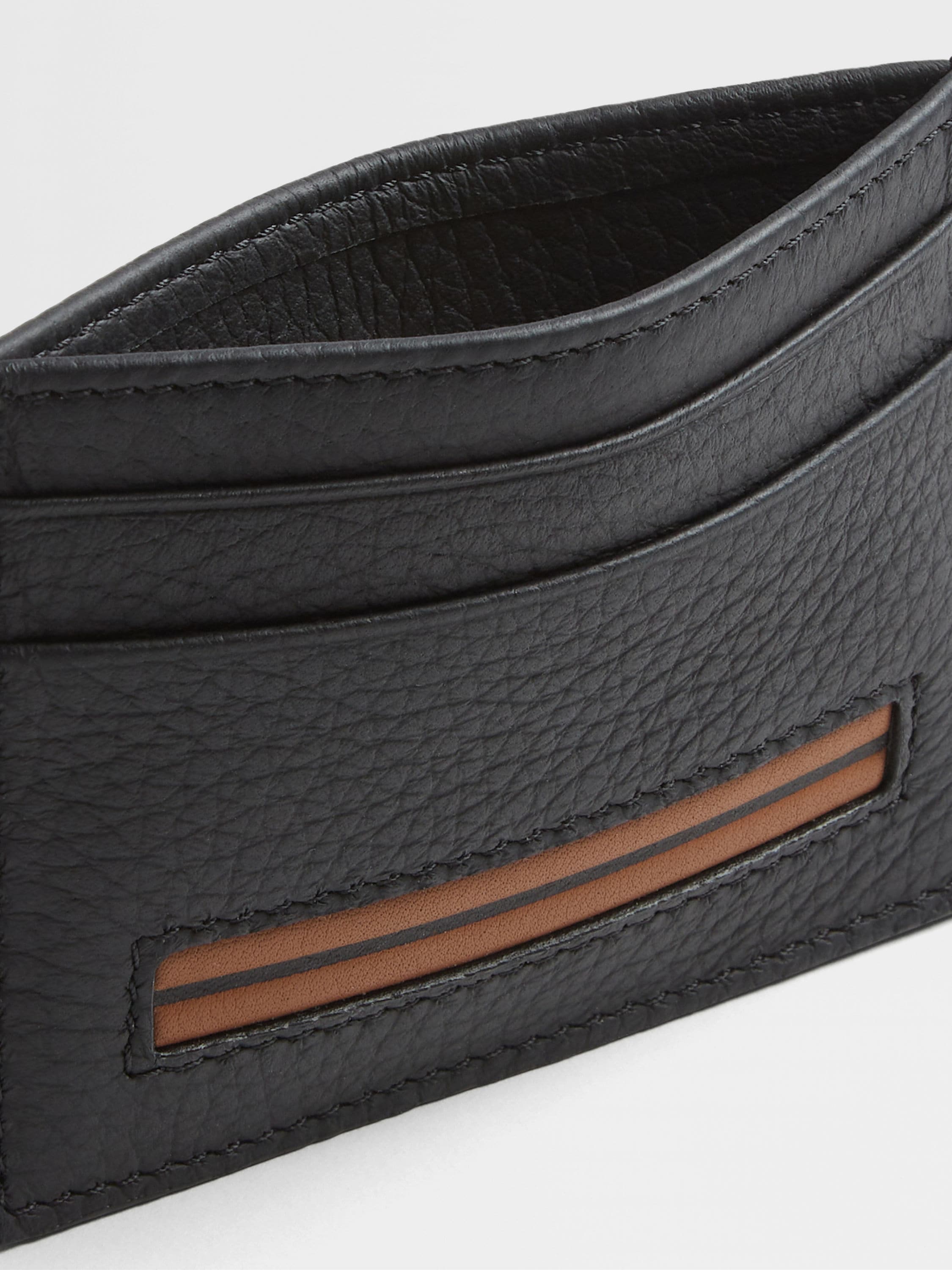 Black Deerskin Card Case Product detail photo #1