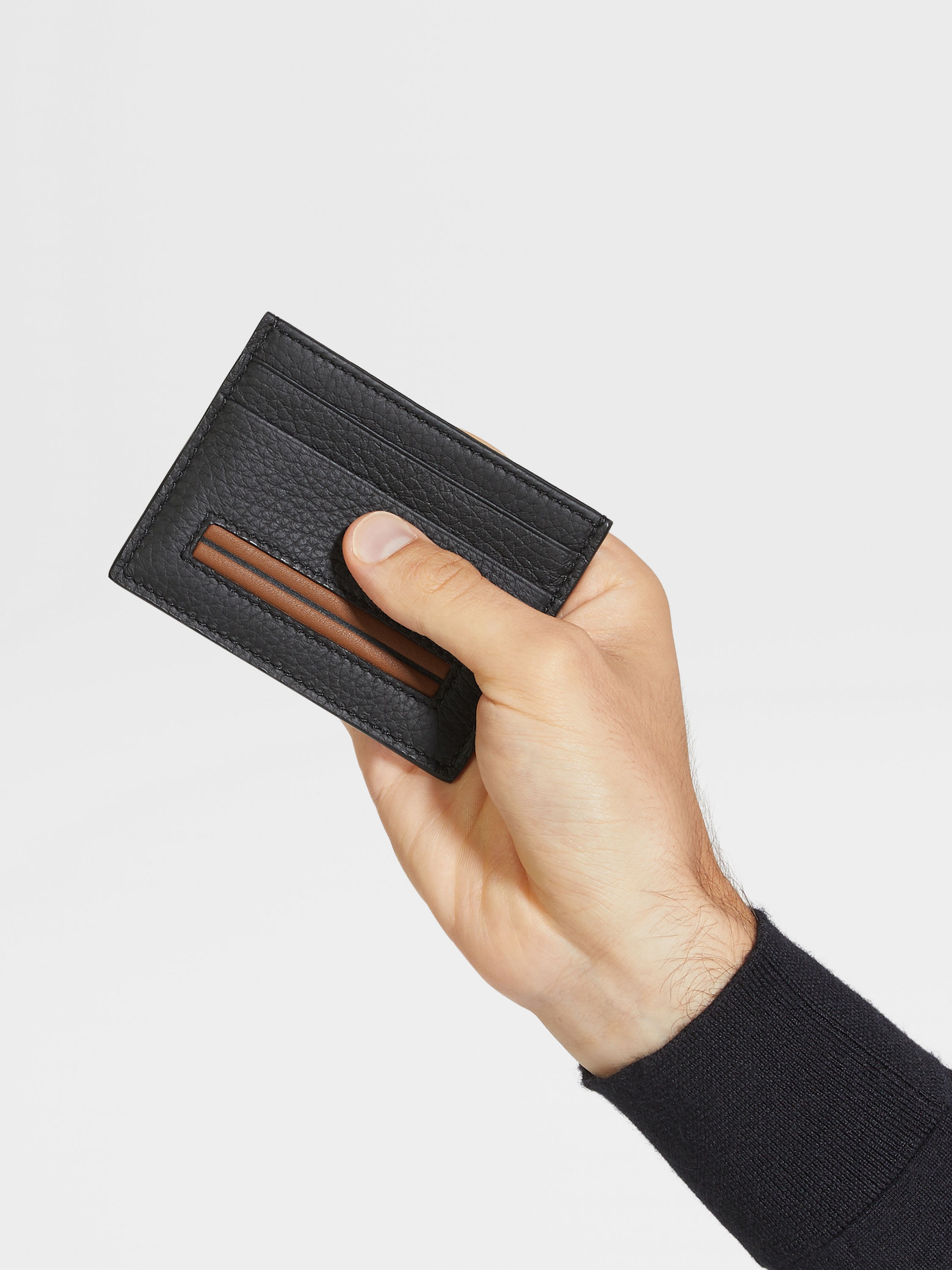 Black Deerskin Card Case Product detail photo #3