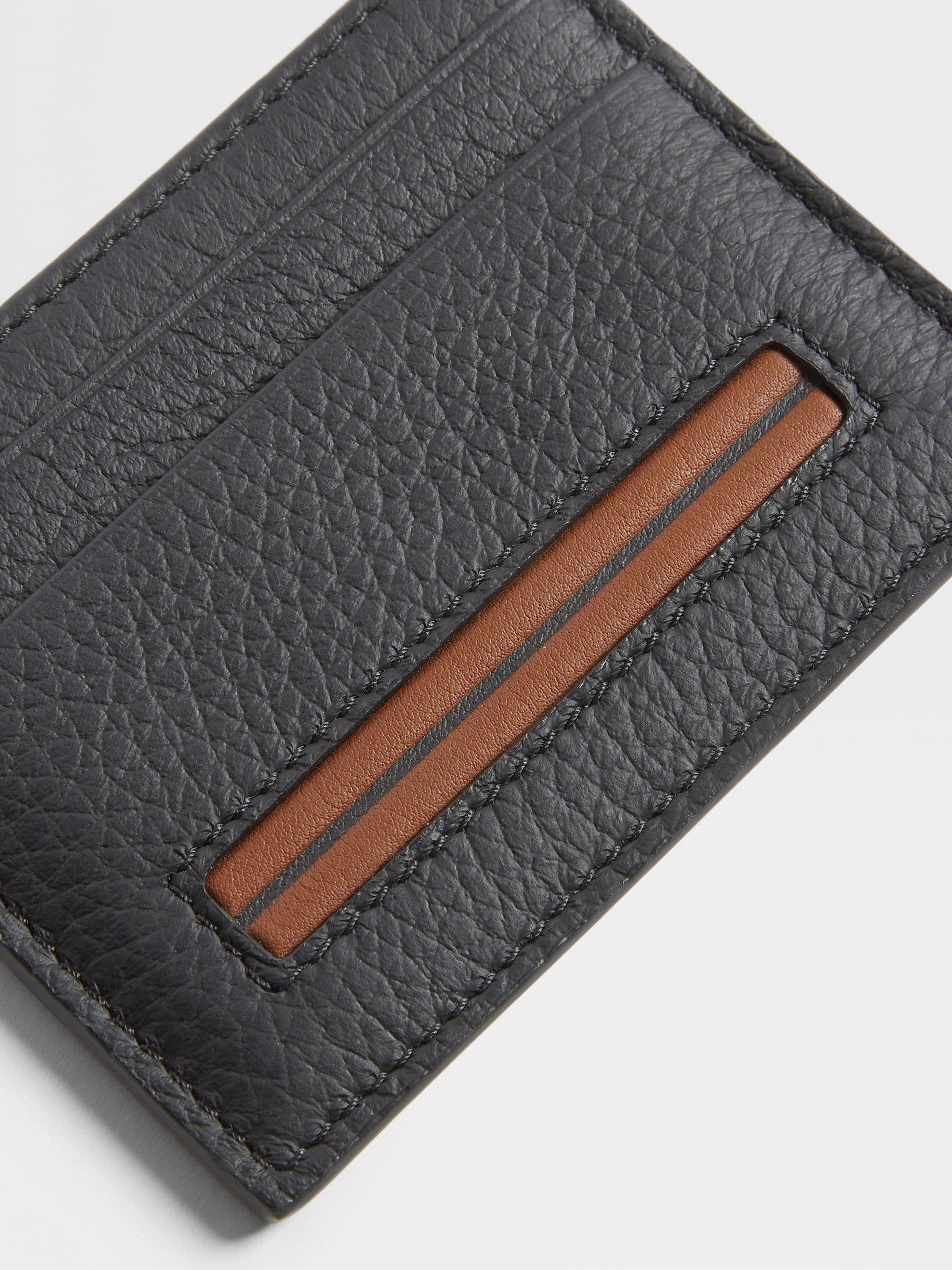 Black Deerskin Card Case Product detail photo #4