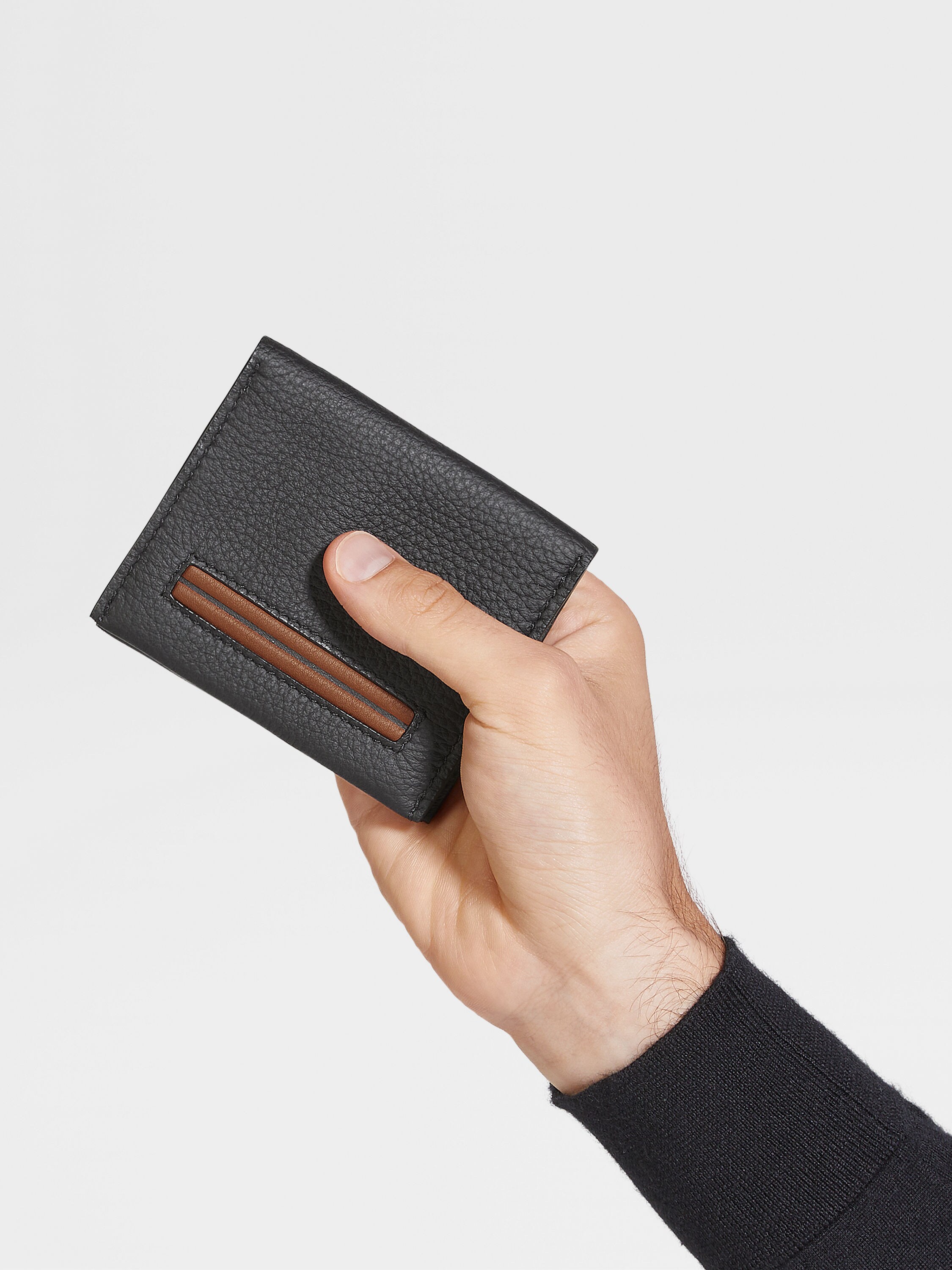 Black Deerskin Card Case Product detail photo #3