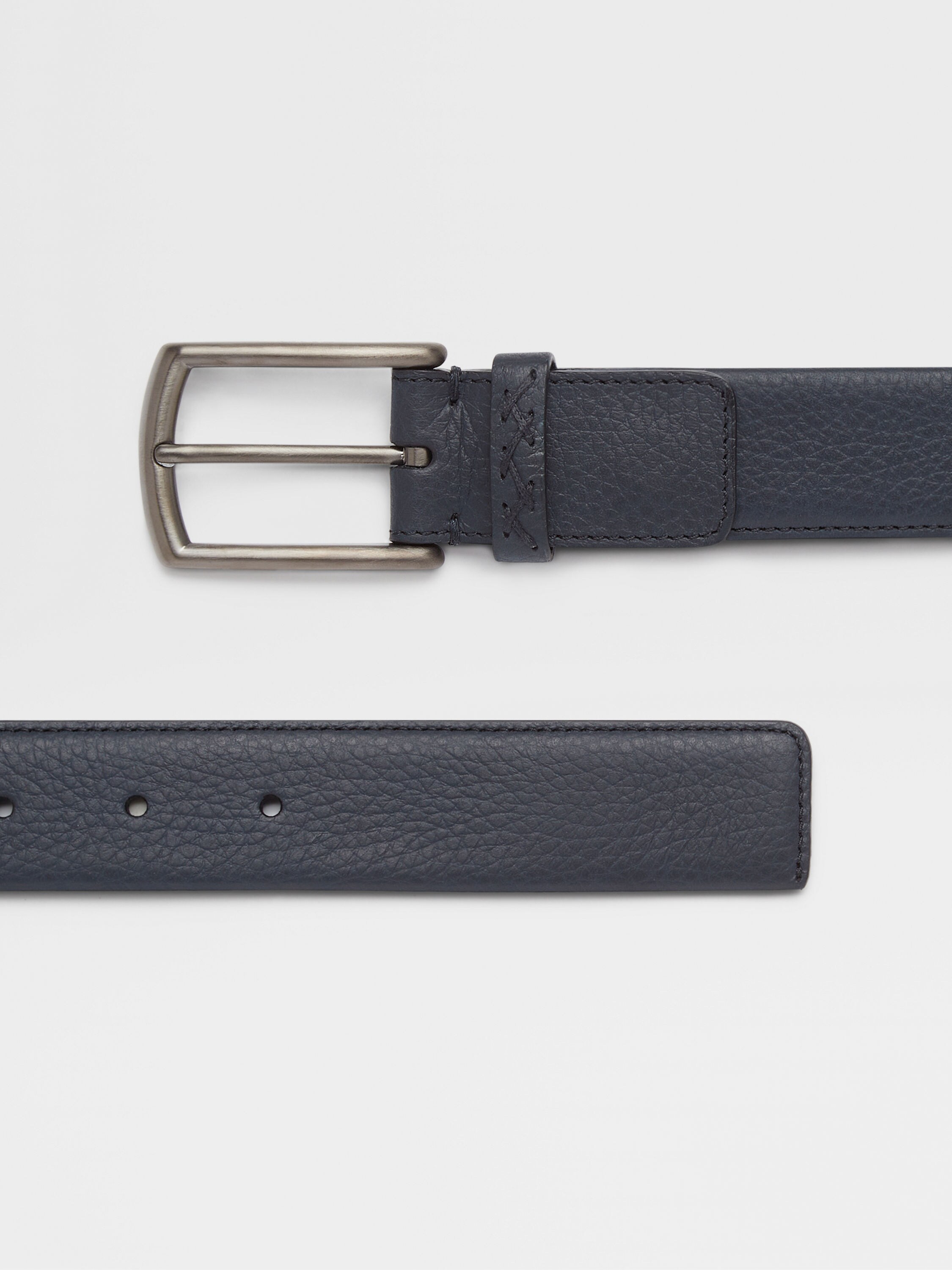 Ceinture en Cuir Bleu Marine Photo #1 de détail du produit