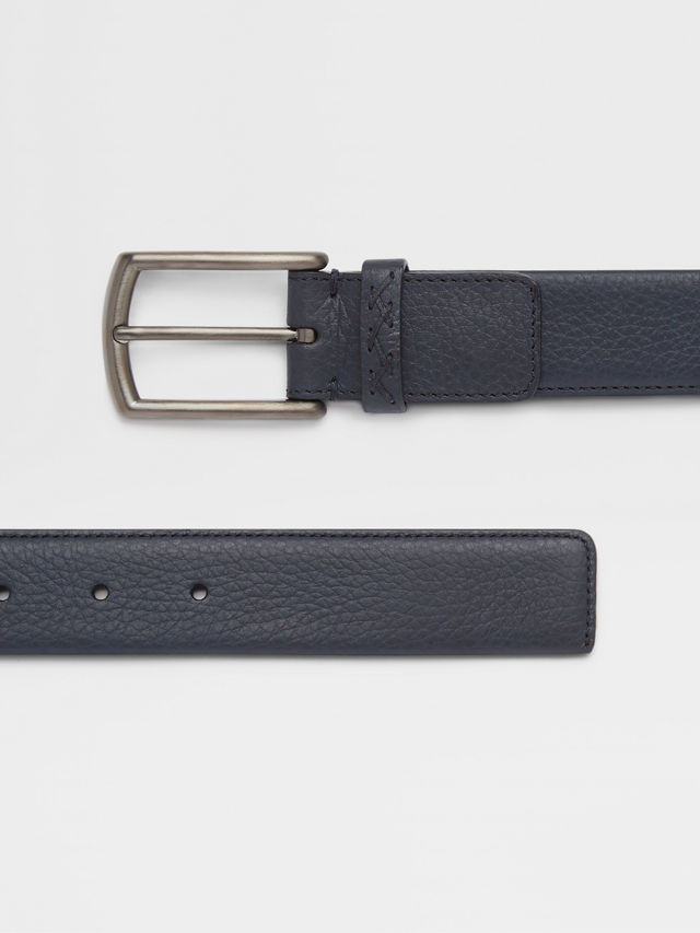 Navy Blue Leather Belt Product detail photo #1