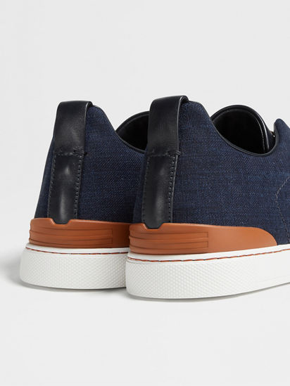 ネイビーブルー コットンデニム Triple Stitch™ スニーカー FW24 ネイビーブルー コットンデニム Triple Stitch™ スニーカー FW24