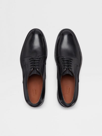Black Hand-Buffed Leather Udine Derby Shoes SS25 22125576 Black Hand-Buffed Leather Udine Derby Shoes SS25 22125576