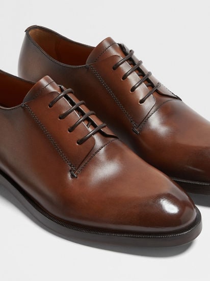 Light Brown Leather Torino Derby Shoes FW24 28818610 | Zegna US Light Brown Leather Torino Derby Shoes FW24 28818610 | Zegna US