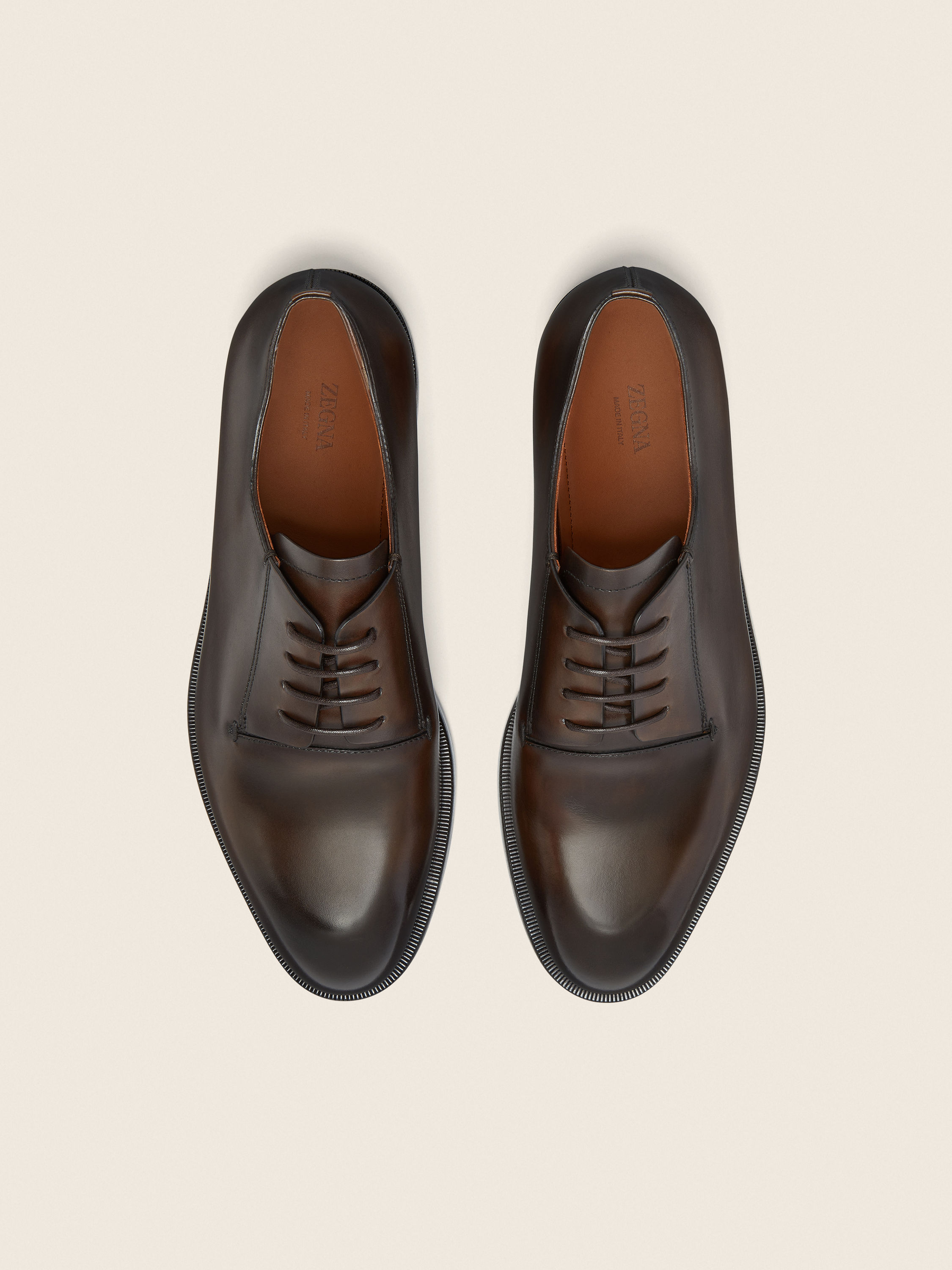 Brown Leather Derby Shoes Product detail photo #2