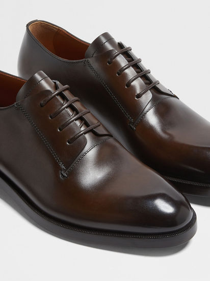 Brown Leather Torino Derby Shoes FW24 27936016 | Zegna US Brown Leather Torino Derby Shoes FW24 27936016 | Zegna US