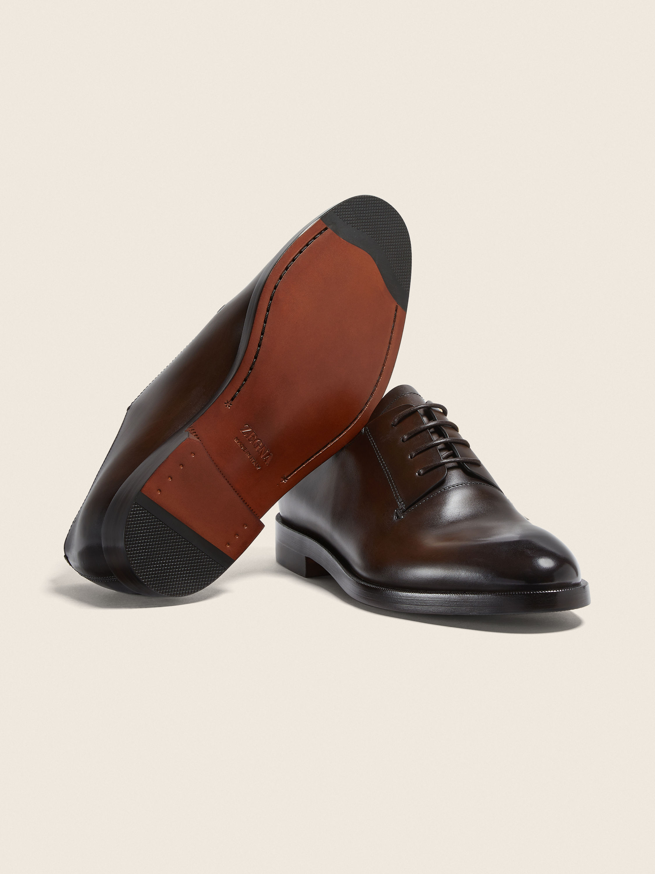 Brown Leather Derby Shoes Product detail photo #4