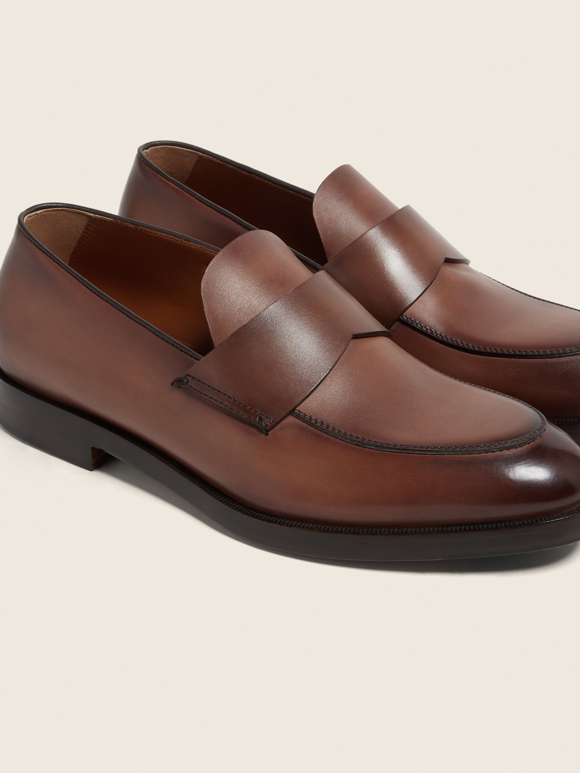 Light Brown Leather Loafers Product detail photo #1