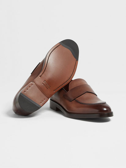 Light Brown Leather Torino Loafers SS24 29934264