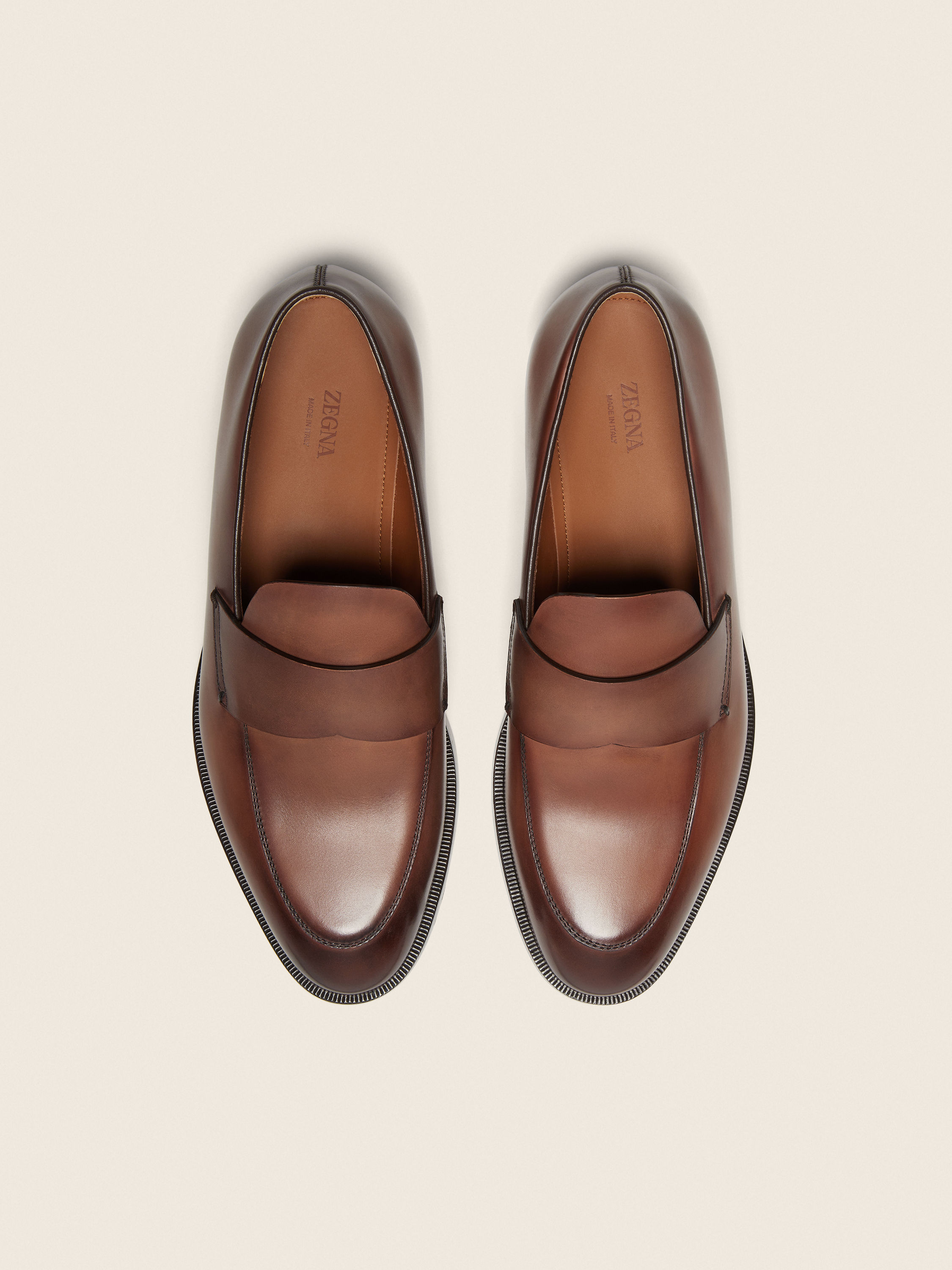 Light Brown Leather Loafers Product detail photo #2