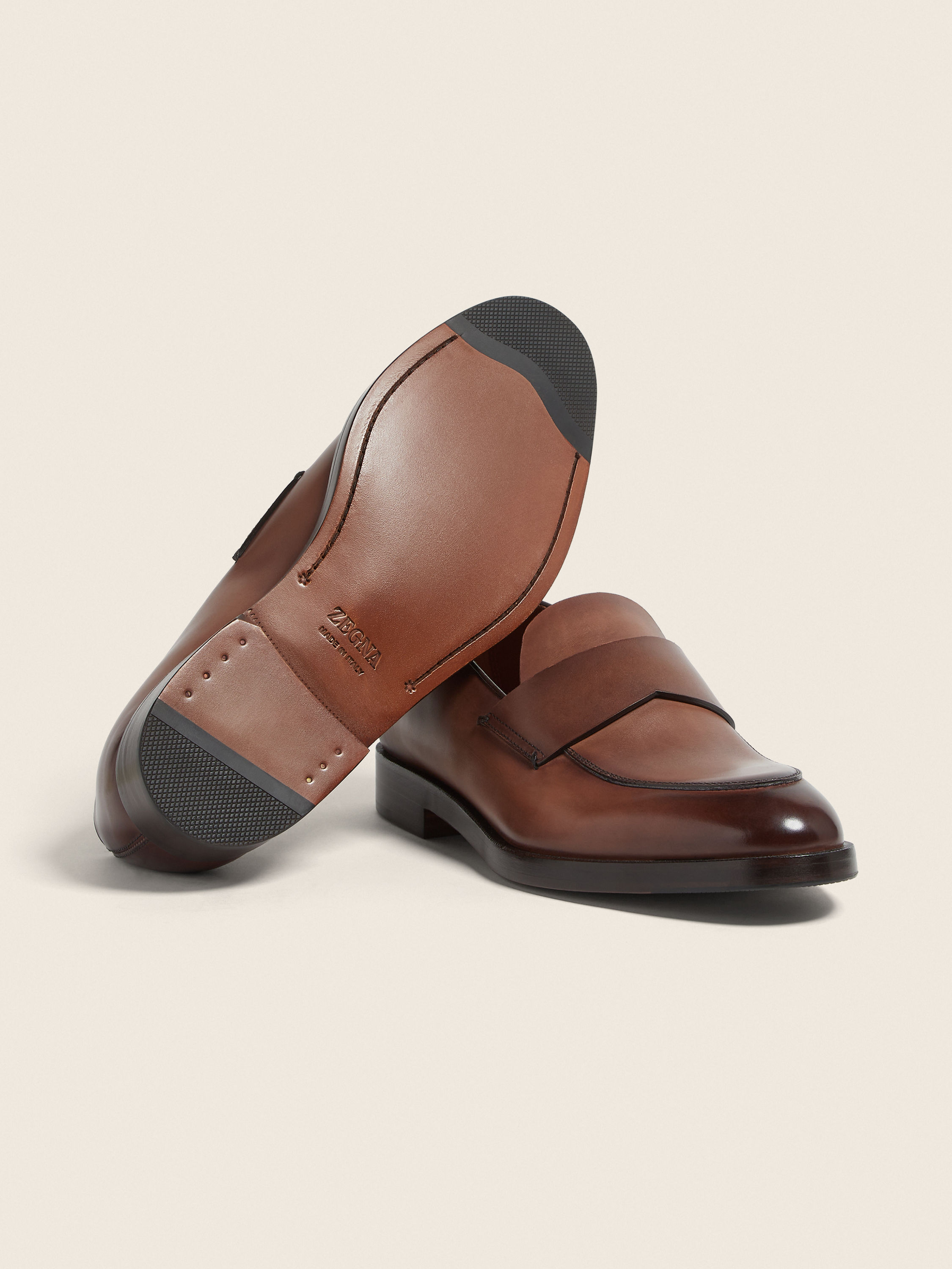 Light Brown Leather Loafers Product detail photo #4