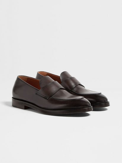 Brown Leather Torino Loafers FW25 26492572 | Zegna ROW