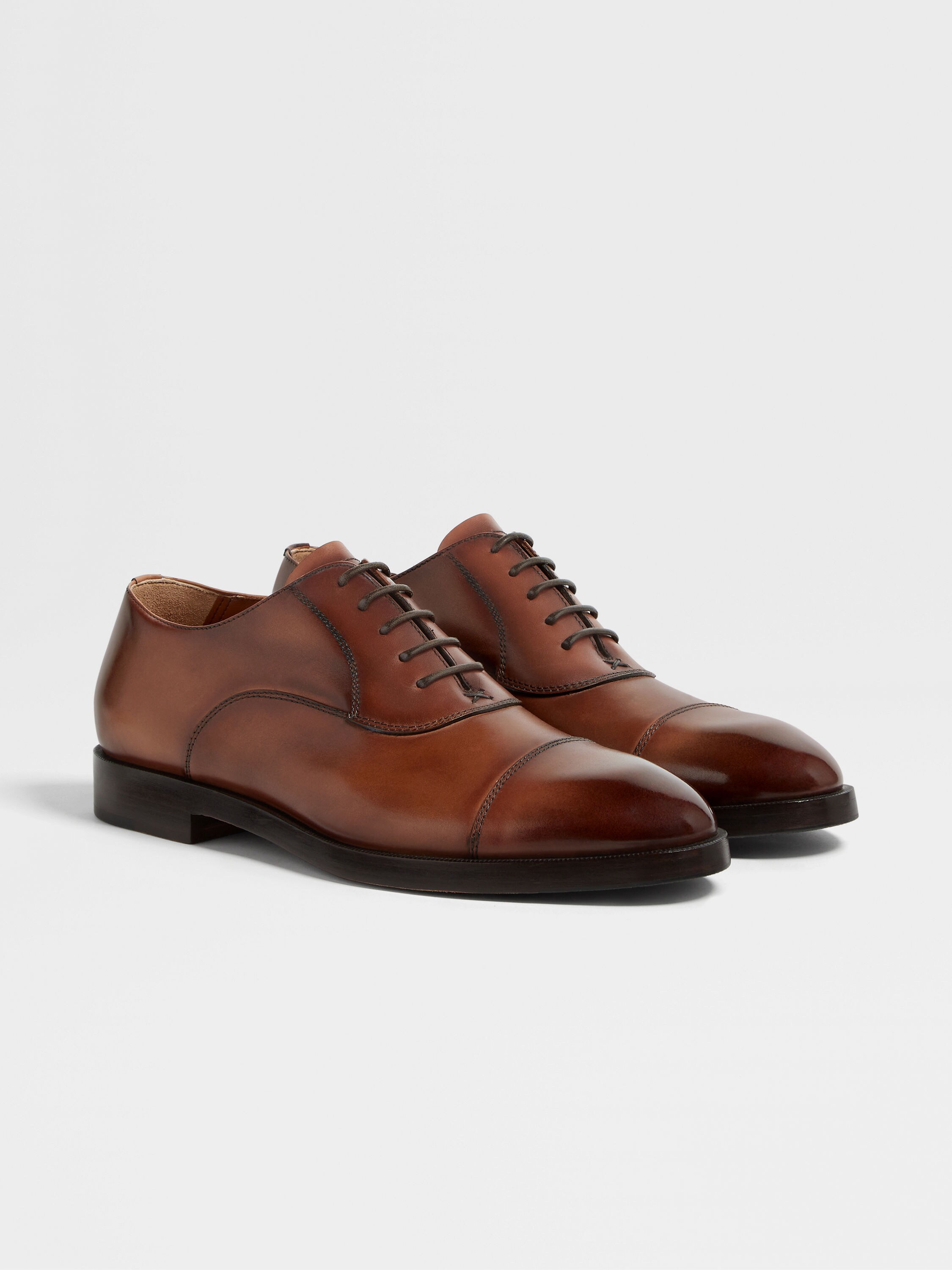 Light Brown Leather Torino Oxford Shoes Product detail photo #2