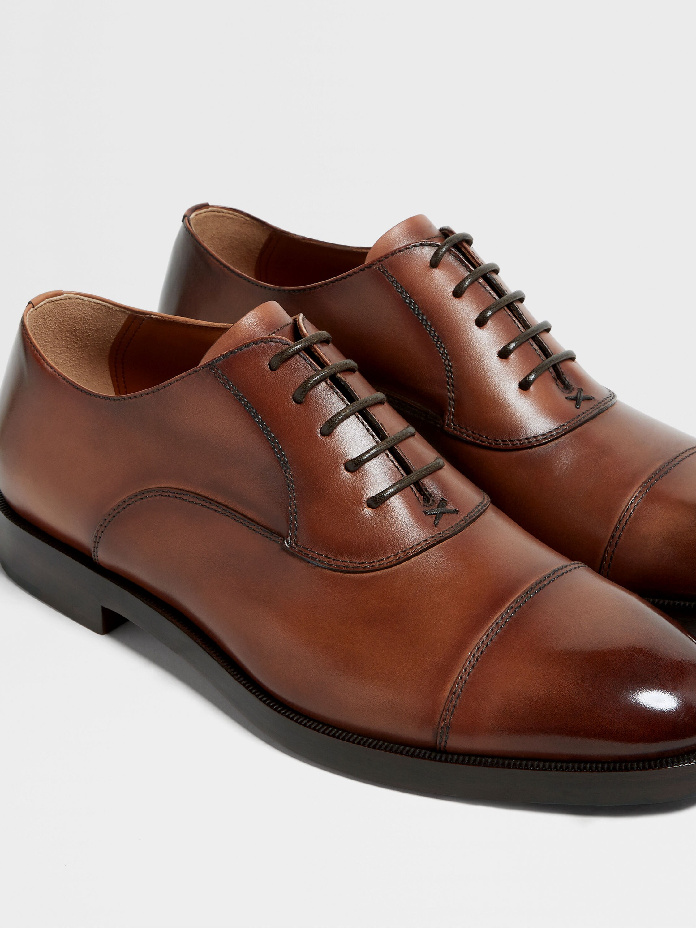 Light Brown Leather Torino Oxford Shoes Product detail photo #3