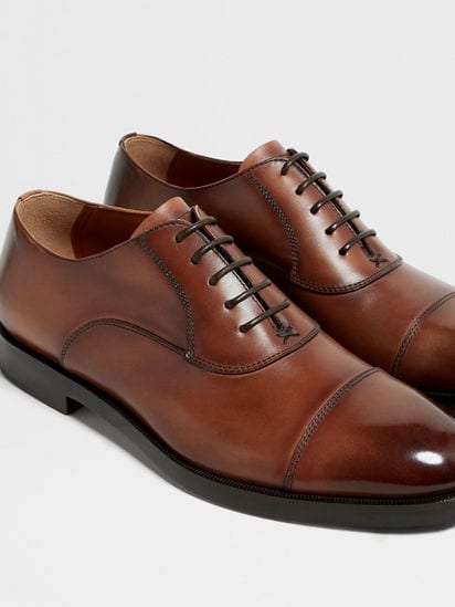 Light Brown Leather Torino Oxford Shoes FW24 28770890 | Zegna US Light Brown Leather Torino Oxford Shoes FW24 28770890 | Zegna US