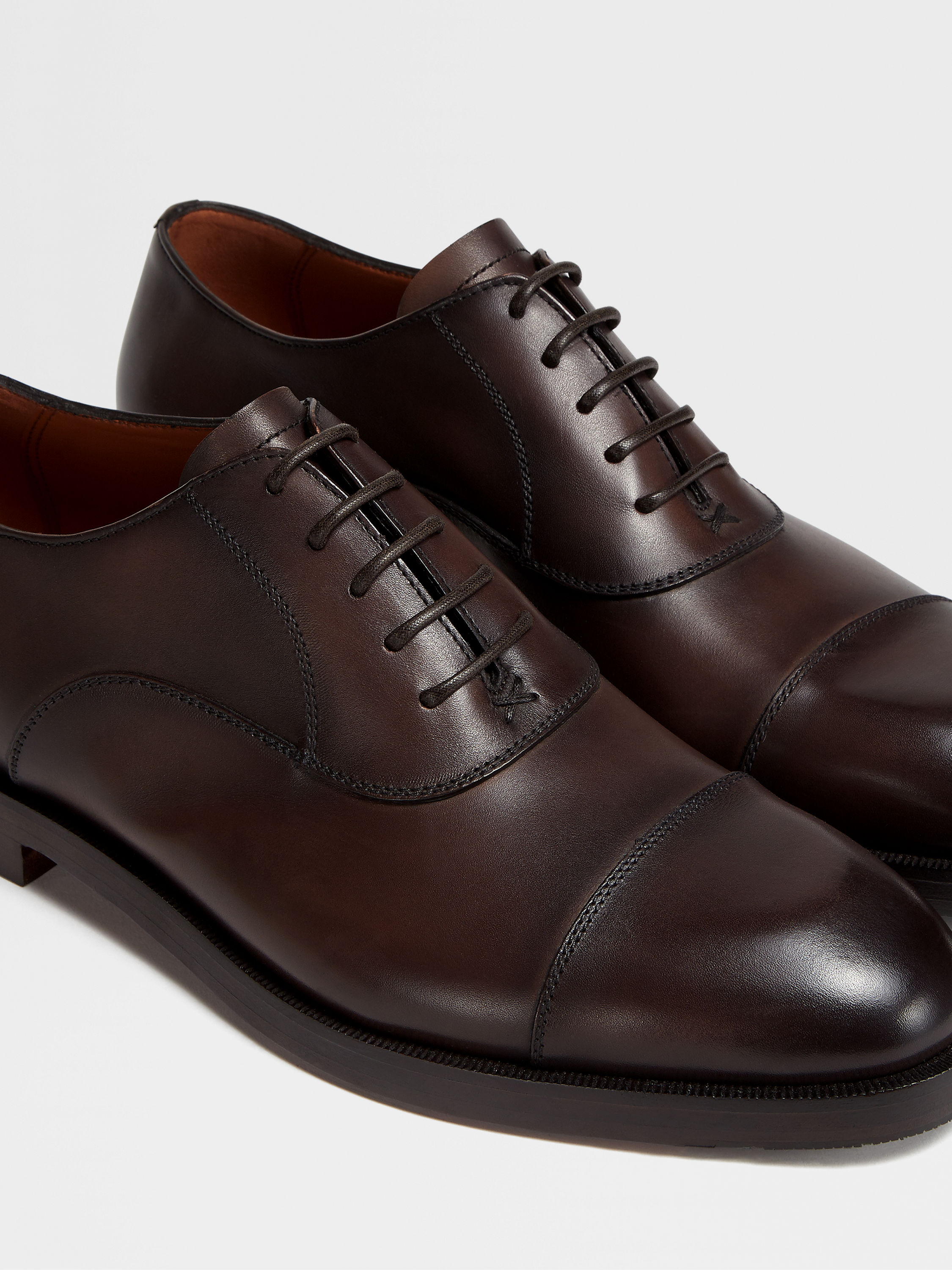Brown Leather Oxford Shoes Product detail photo #3