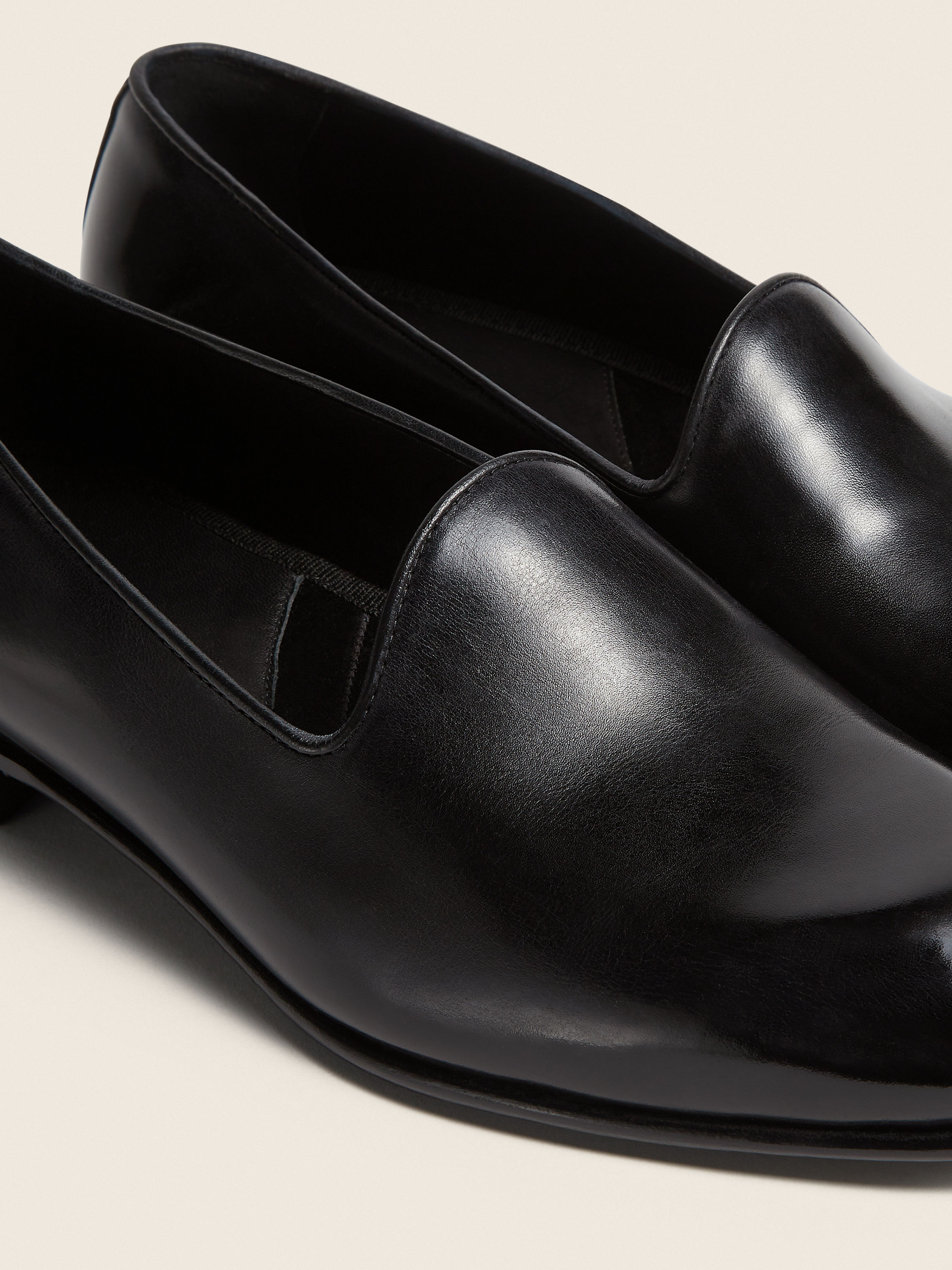 Black Leather Gala Slip-On Shoes Product detail photo #1