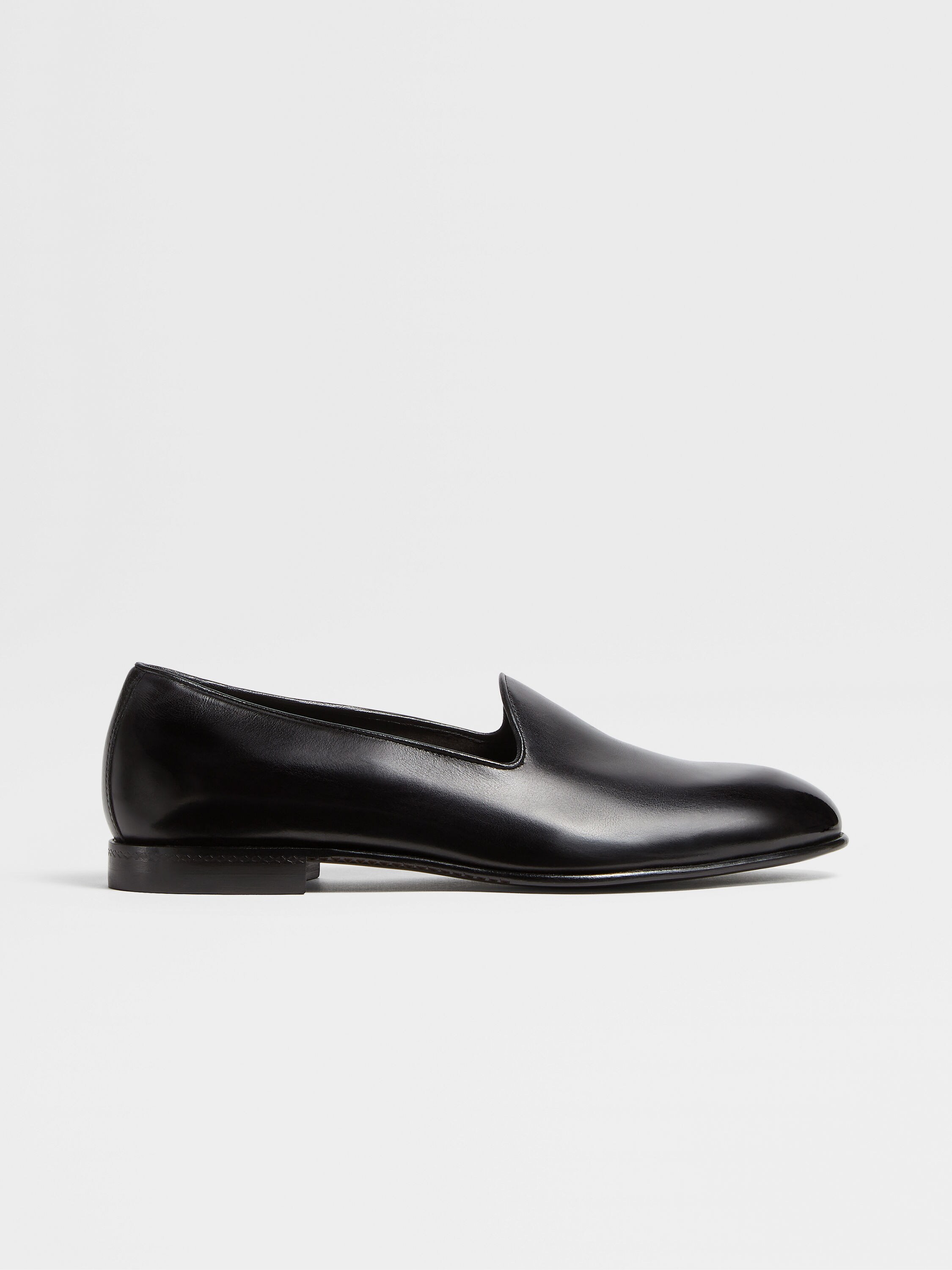 Black Leather Gala Slip-On Shoes