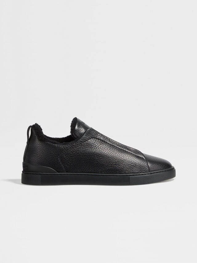 Black Deerskin Triple Stitch™ Sneakers Product detail photo #3