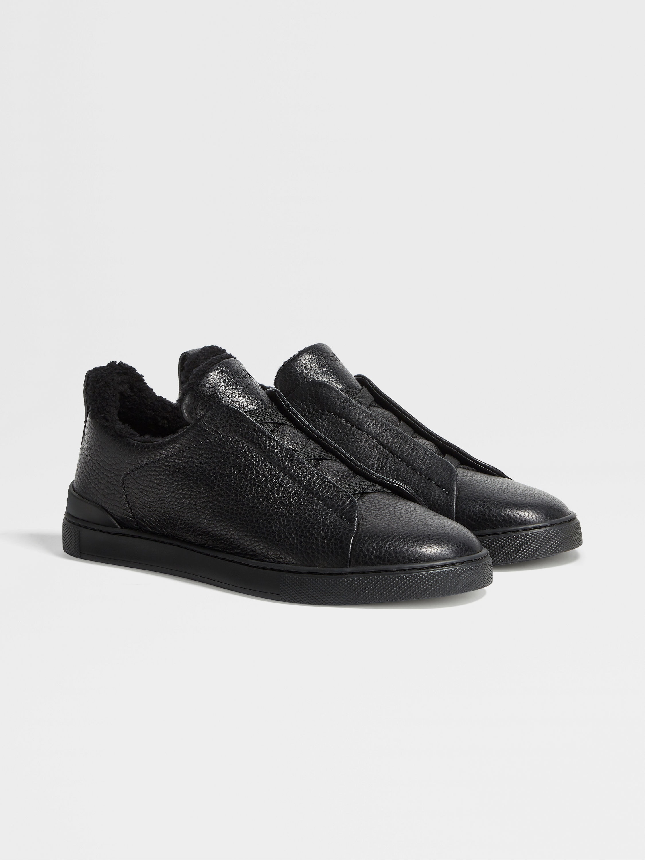 Black Deerskin Triple Stitch™ Sneakers SS24 27880393 | Zegna ROW