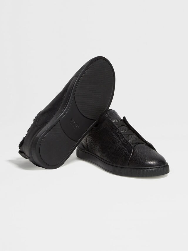 Black Deerskin Triple Stitch™ Sneakers Product detail photo #4