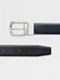 Blue and Black Reversible Leather Belt Product detail photo #1