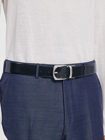 Blue and Black Reversible Leather Belt FW24 22367460 | Zegna SG Blue and Black Reversible Leather Belt FW24 22367460 | Zegna SG
