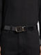 Black Reversible Leather Belt Product detail photo #2