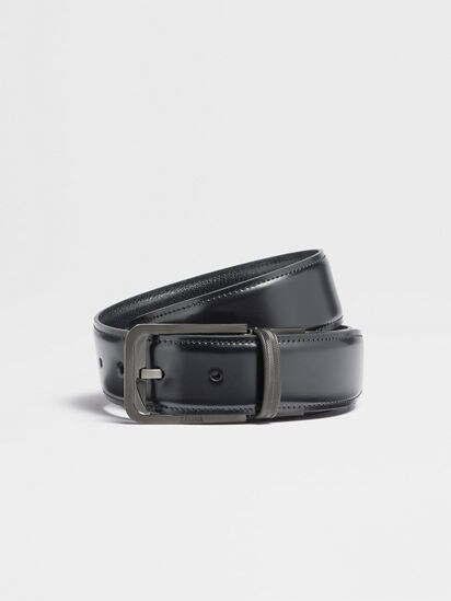 Black Reversible Leather Belt SS24 22032187 Zegna RU