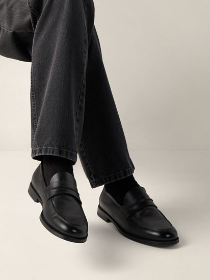 Black Leather Mocassin Corso Loafers SS26 35697139 | Zegna GB