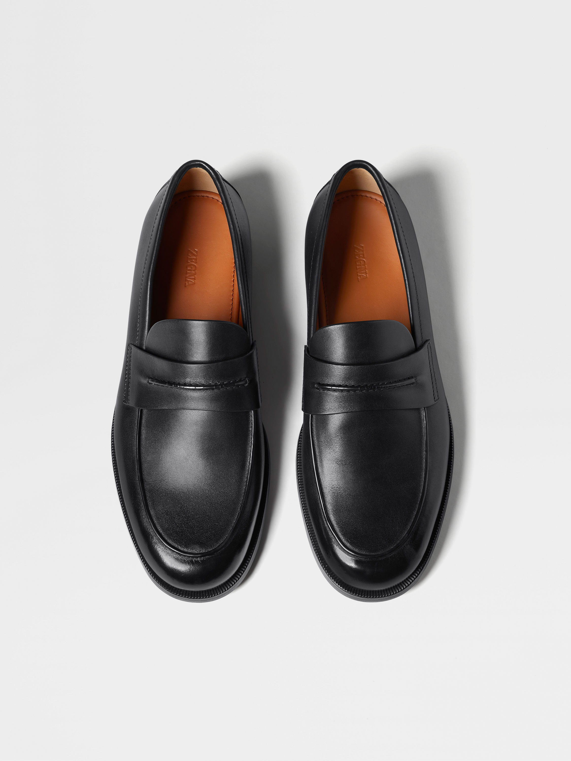 Black Leather Mocassin Corso Loafers Product detail photo #5