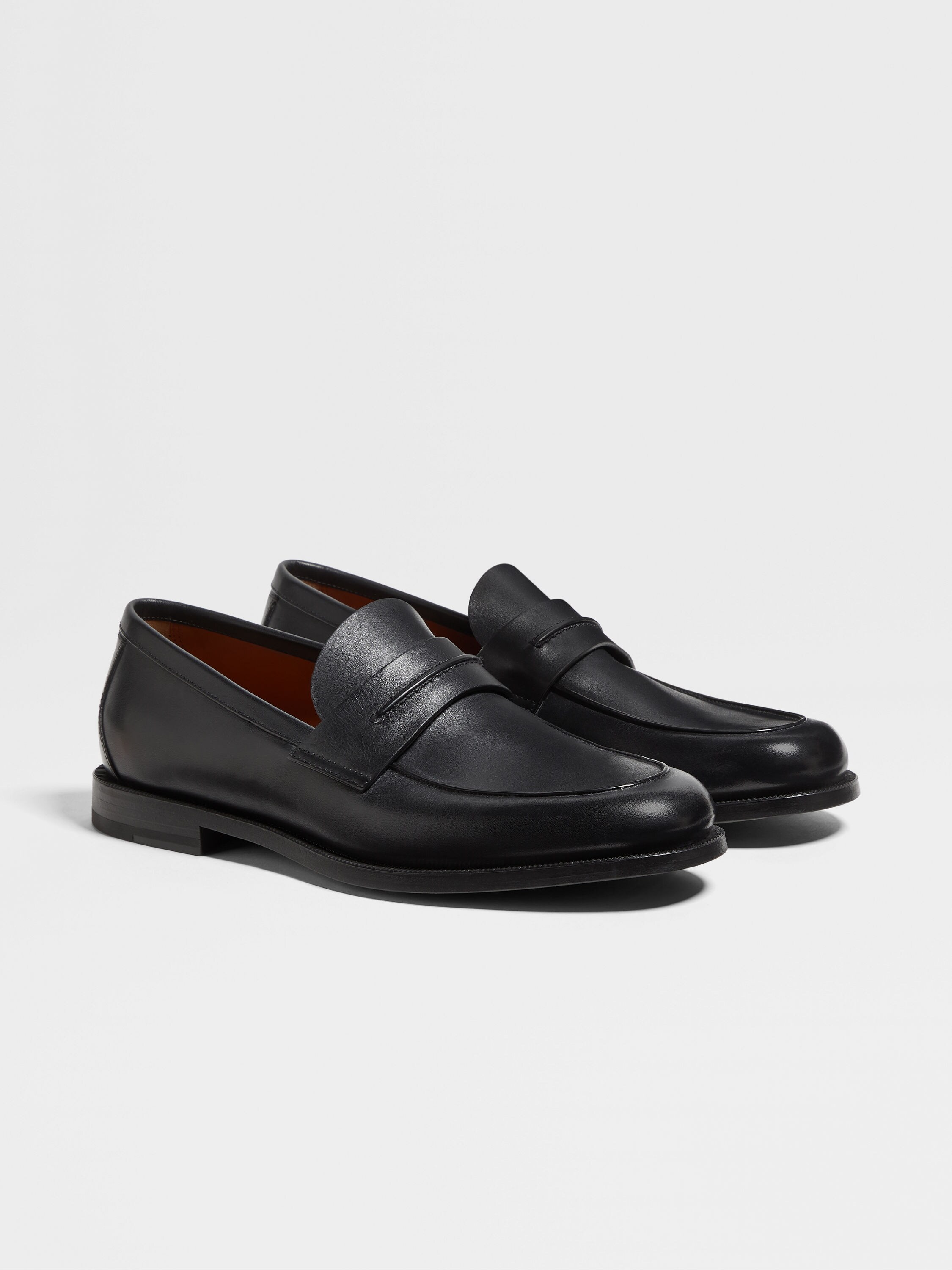 Black Leather Mocassin Corso Loafers Product detail photo #3